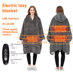 USB carbon fiber heated lazy blanket can be worn in winter, thick heating, washable lazy hoodie electric blanket