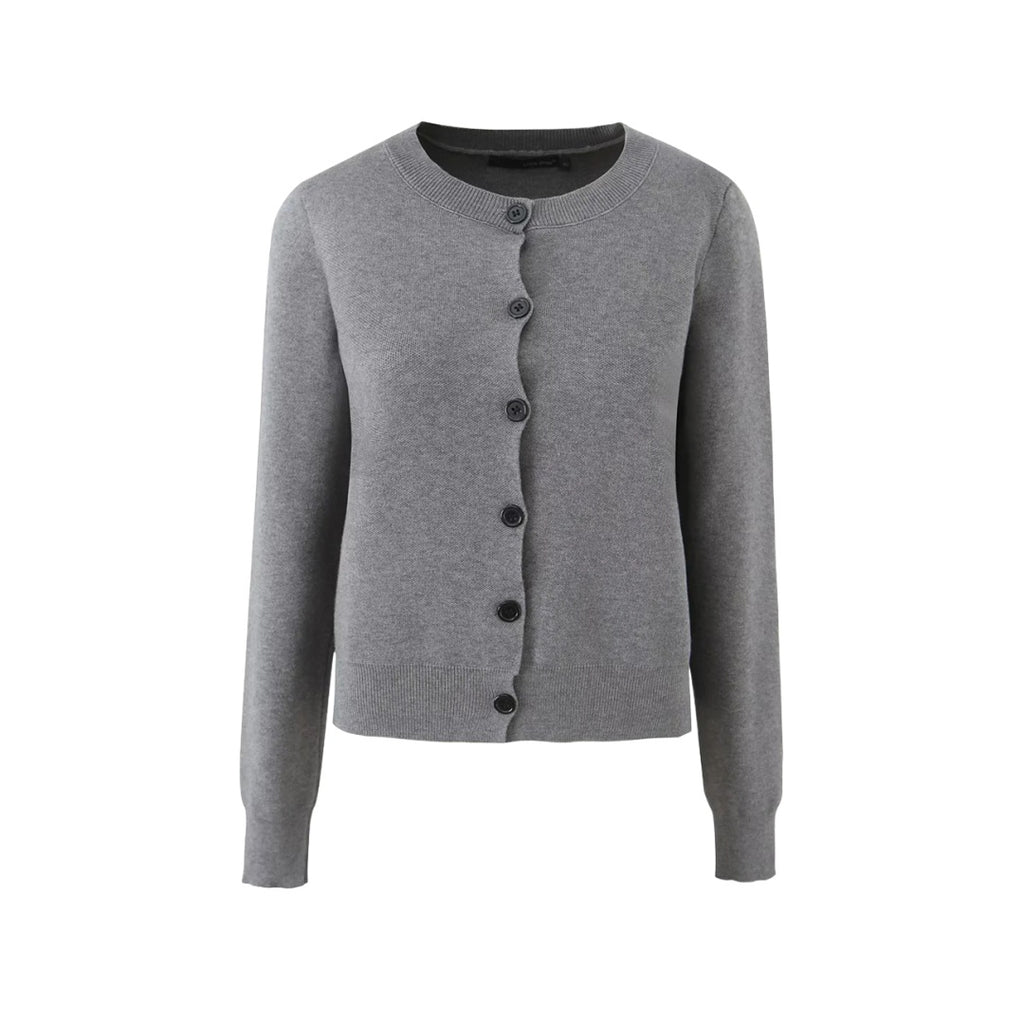 Knitted Long Sleeve Cardigan Women's Round Neck Sleeveless Vest Elastic Waist Drawstring Anti-See-Through Skirt 3-Piece Set