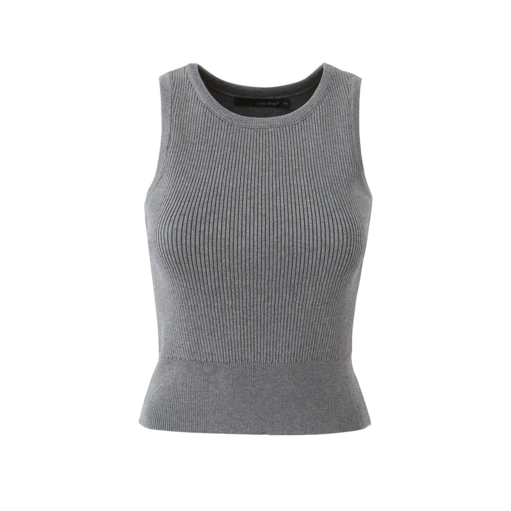 Knitted Long Sleeve Cardigan Women's Round Neck Sleeveless Vest Elastic Waist Drawstring Anti-See-Through Skirt 3-Piece Set