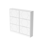 Armoire à chaussures d’entrée, organisateur de chaussures à 6 niveaux avec panneaux sculptés, armoire à chaussures verticale de meubles pour l’entrée de la porte d’entrée