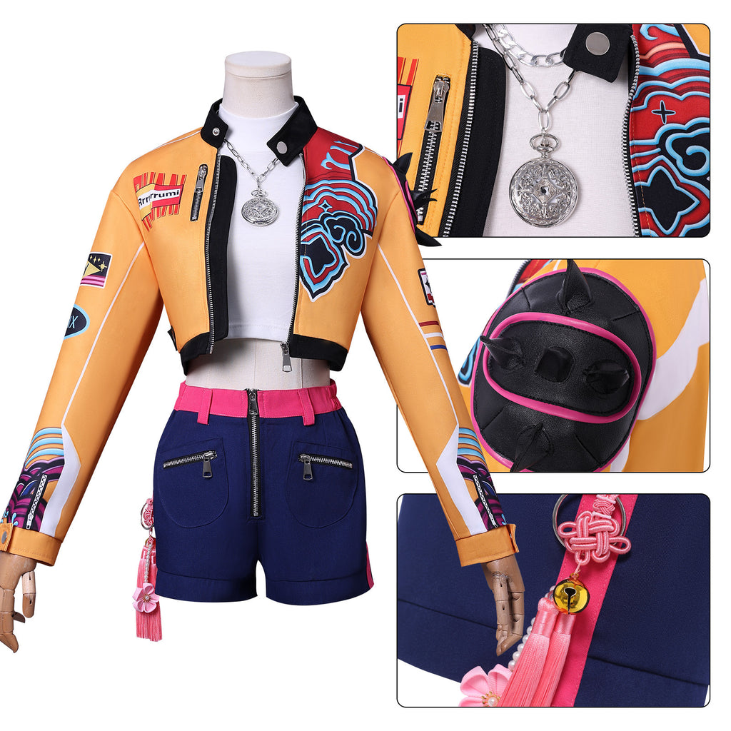 New K-pop Idol Group Cosplay Costume, Hunter Girl Group Cosplay Outfit, Lumina Mirazoe Costume