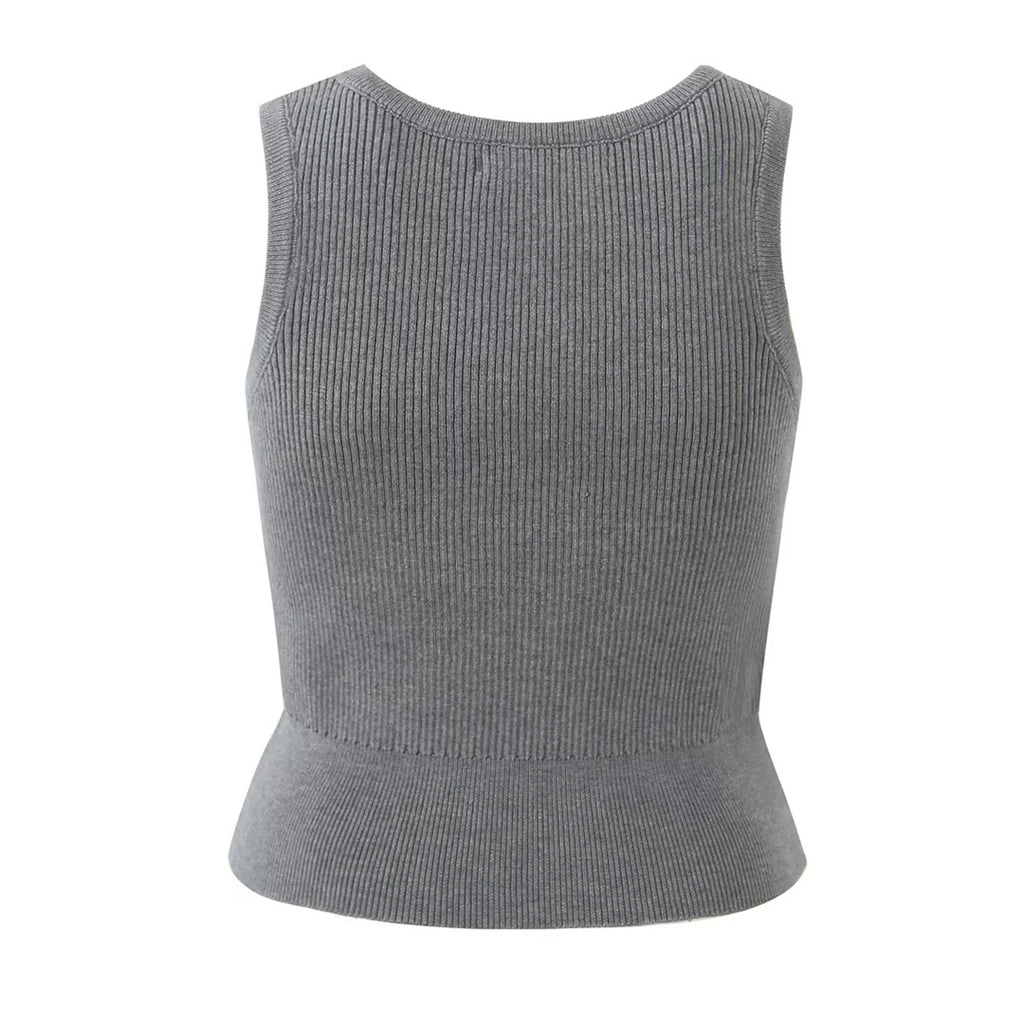 Knitted Long Sleeve Cardigan Women's Round Neck Sleeveless Vest Elastic Waist Drawstring Anti-See-Through Skirt 3-Piece Set