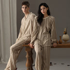 Vêtements de nuit pour couple nouvel article d'automne Le fil de coton de style Wabi Sabi peut être porté à l'extérieur des vêtements de maison pour hommes et femmes