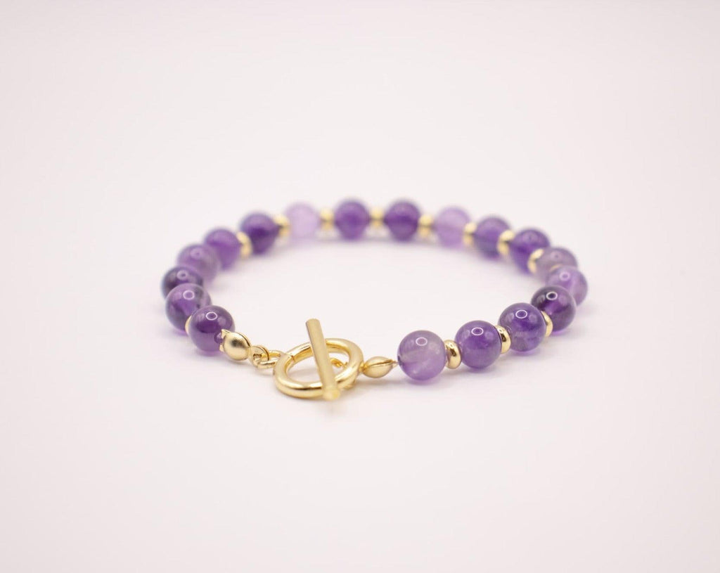 CIRCÉ | Bracelet en Améthyste et acier inoxydable plaqué Or 18 carats