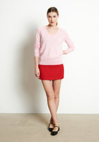 Pull col V cachemire rose baby femme - LILLY 6