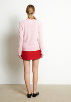 Pull col V cachemire rose baby femme - LILLY 6