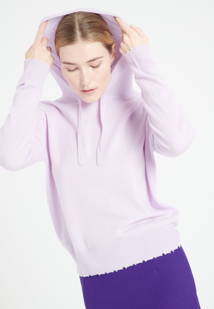 Sweat à capuche cachemire lilas femme - MIA 16