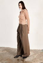 Polo manches longues cachemire camel femme - HANA 11