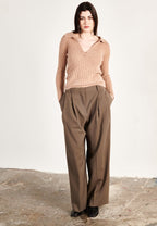 Polo manches longues cachemire camel femme - HANA 11